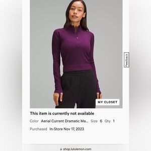 Lulu Rest Less Cropped Half Zip